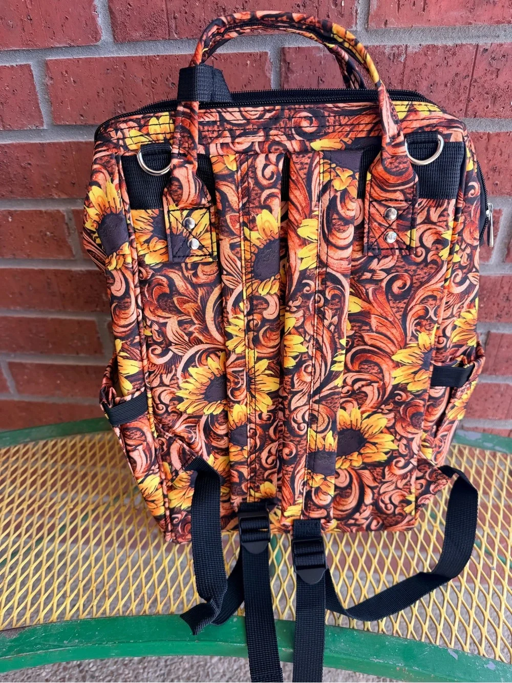NWT Baby Backpack Diaper Bag with Sunflowers